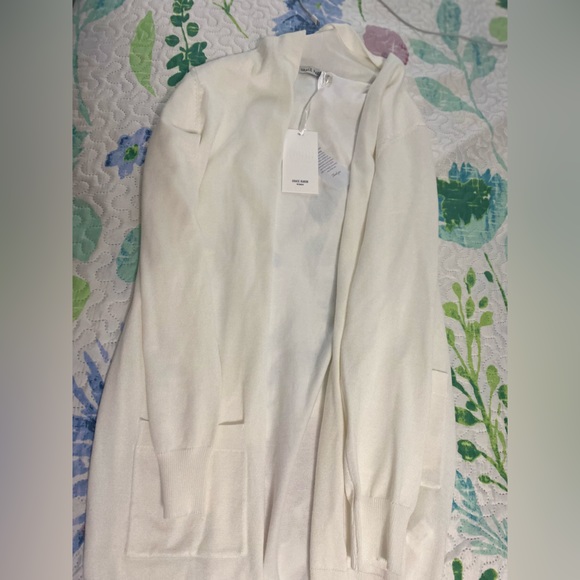 Grace Karin beige/white open front cardigan - Picture 3 of 4